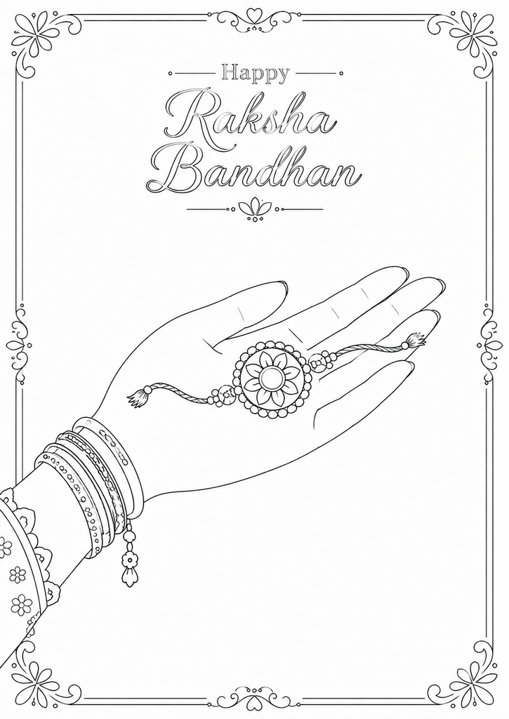 Raksha Bandhan Coloring Pages for Kids 
