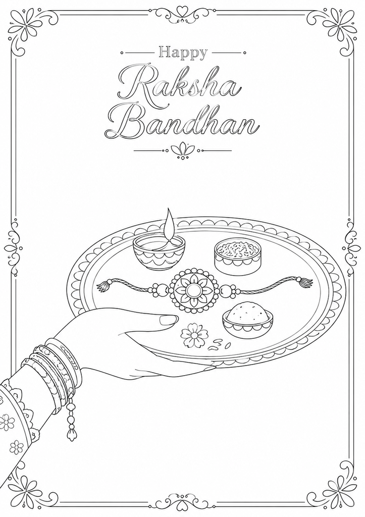 Raksha Bandhan Coloring Pages for Kids 