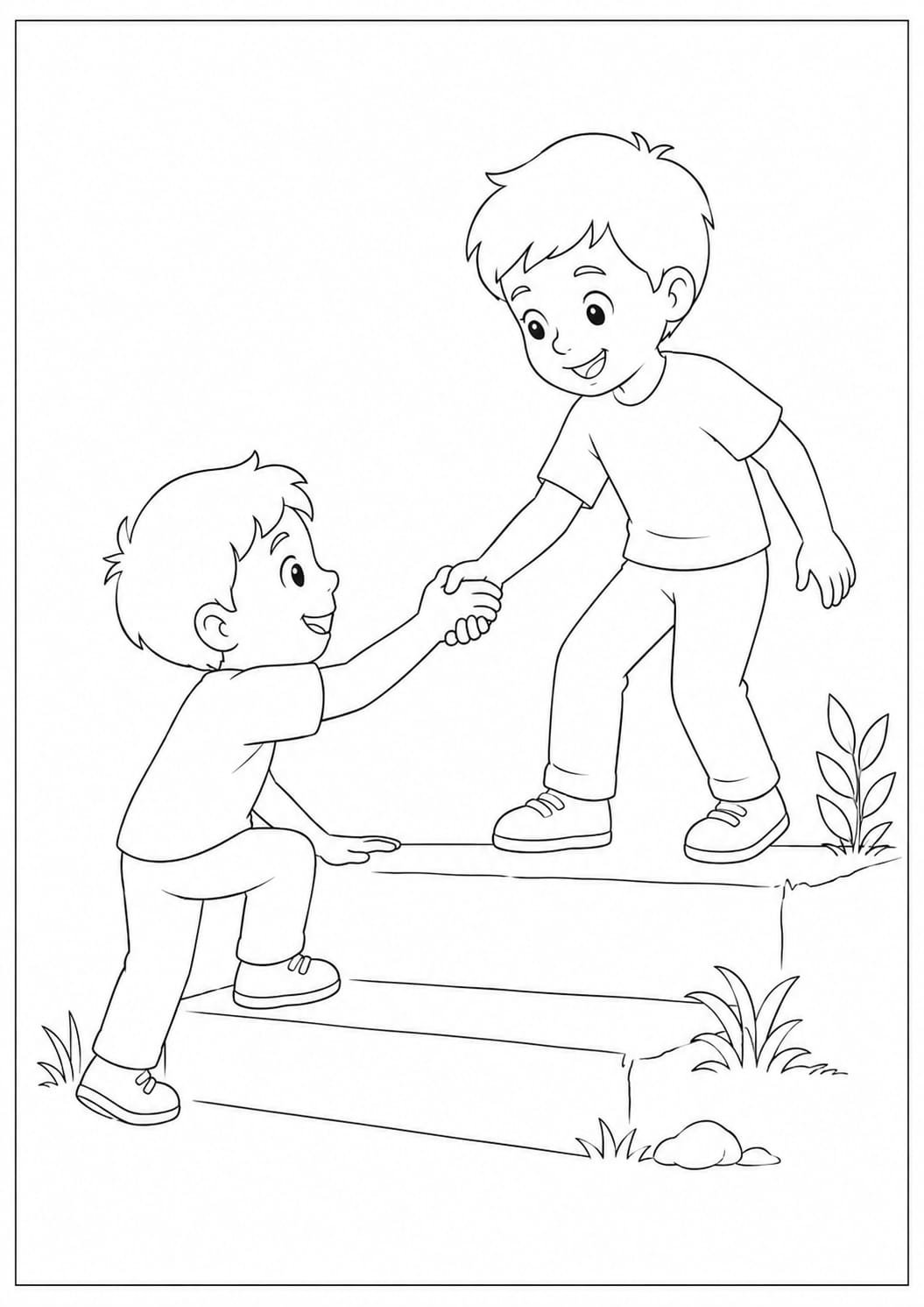 A4 Size Printed Drawing Sheet Helping Friends